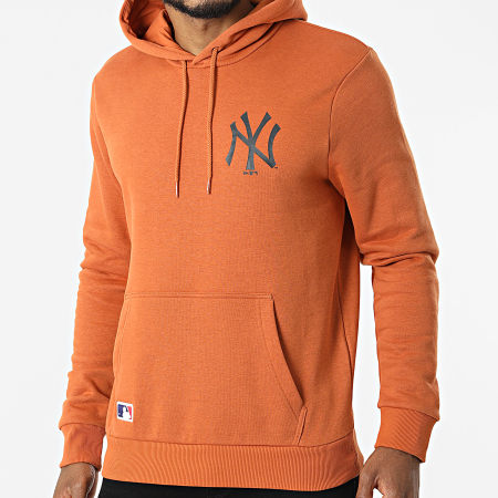 New Era - Felpa con cappuccio New York Yankees con logo della squadra sul petto sinistro 12893143 Arancione