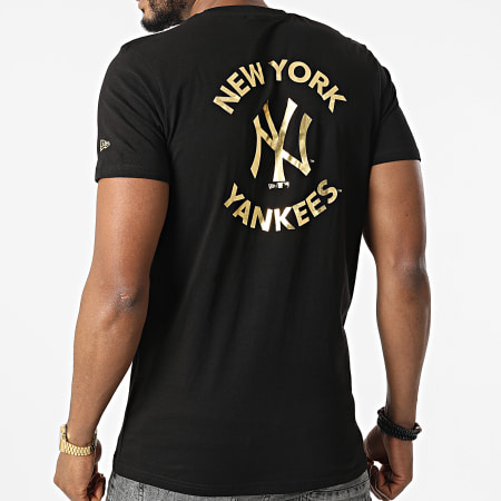 New Era - Tee Shirt Team Logo Metallic Print New York Yankees 12893115 Noir Doré