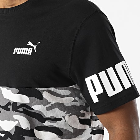 Puma - Tee Shirt Camouflage 848871 Noir Gris Blanc