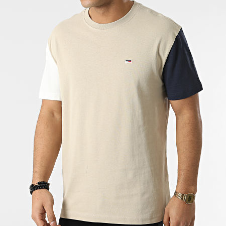 Tommy Jeans - Tee Shirt Tricolore Contrast Sleeve 3124 Beige