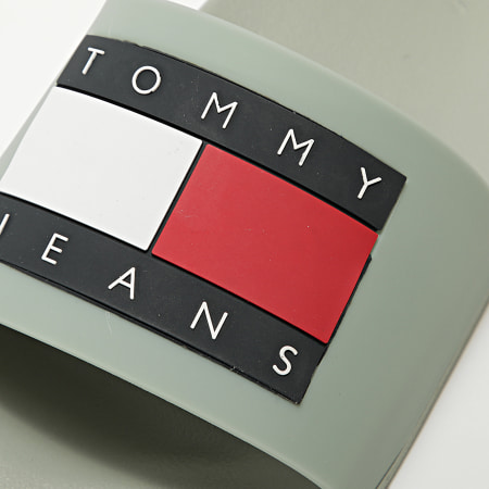 Tommy Jeans - Scivolo da piscina Flag 1021 Verde Khaki