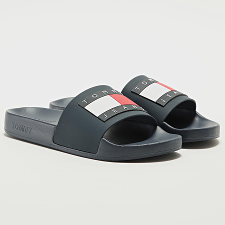 Tommy Jeans - Flag Pool Slide 1889 Chanclas Azul Marino Mujer