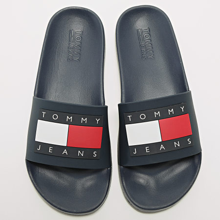 Tommy Jeans - Flag Pool Slide 1889 Chanclas Azul Marino Mujer