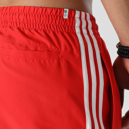 Adidas Originals - Short De Bain A Bandes HF2120 Rouge