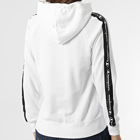 Champion Sweat Capuche A Bandes Femme 115048 Blanc LaBoutiqueOfficielle