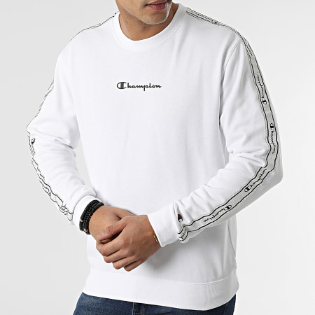 Champion Felpa girocollo con strisce 217186 Bianco Ryses