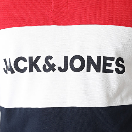 Jack And Jones - Polo manica corta Logo Blocking Red Navy White