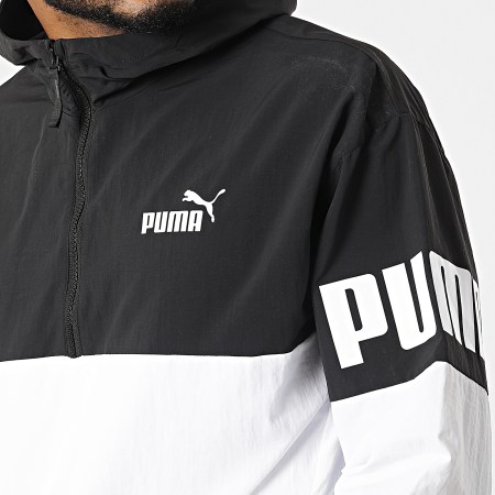 Puma - Cortavientos con capucha 847475 Blanco Negro
