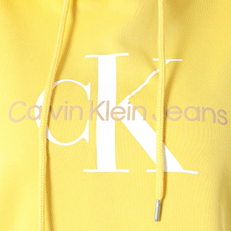 Calvin Klein - Sudadera con Capucha Seasonal Monogram para Mujer 8103 Amarillo