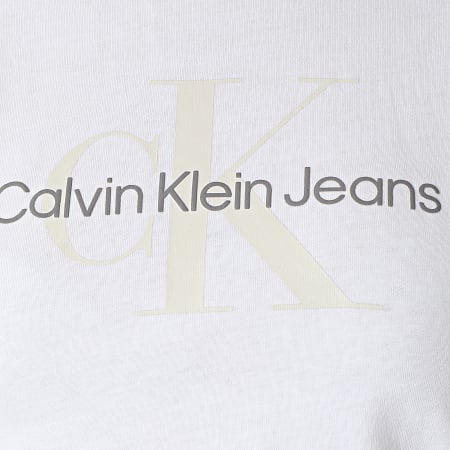 Calvin Klein - Camiseta corta con monograma de temporada para mujer 8852 Blanco