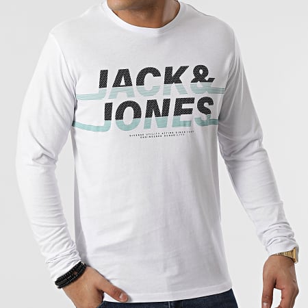 Jack And Jones - Tee Shirt A Manches Longues Charles Blanc