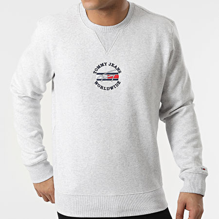 Tommy Jeans - Sweat Crewneck Timeless Tommy 2 2381 Gris Clair Chiné