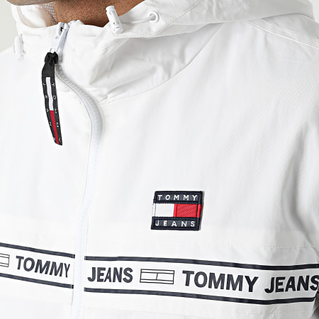 Tommy Jeans - Chaqueta con capucha y cremallera Chicago Tape 3268 White