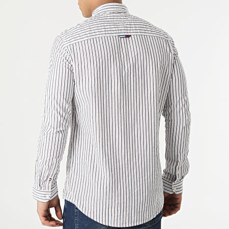 Tommy Jeans - Chemise Manches Longues A Rayures Casual Stripe 3042 Blanc