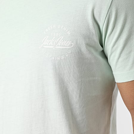 Jack And Jones - Tee Shirt Tariff Verde chiaro Bianco Gradiente