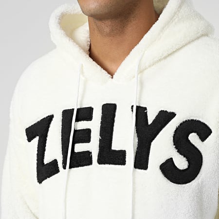 Zelys Paris - Felpa con cappuccio in pile bianco Grino