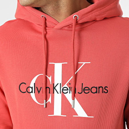 Calvin Klein - Sweat Capuche Seasonal Monogram 0805 Rouge Corail