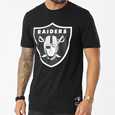 Mitchell and Ness - Camiseta con logotipo del equipo de la NFL de los Raiders de Las Vegas, negra