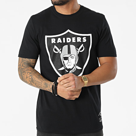 Mitchell and Ness - Camiseta con logotipo del equipo de la NFL de los Raiders de Las Vegas, negra
