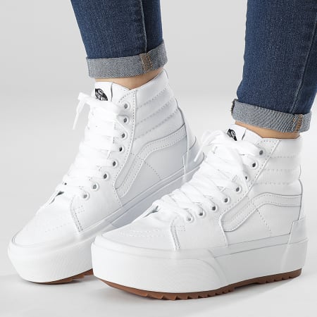 Vans - Sneakers da donna Sk8-Hi Stacked BTWL5R Canvas Bianco Vero