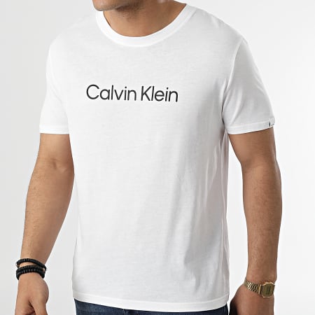 Calvin Klein - Maglietta con equipaggio rilassato 0763 Bianco