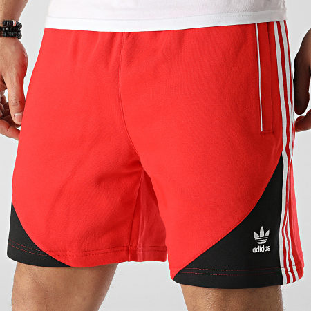 Adidas Originals - SST HC2092 Pantaloncini da jogging con banda rossa