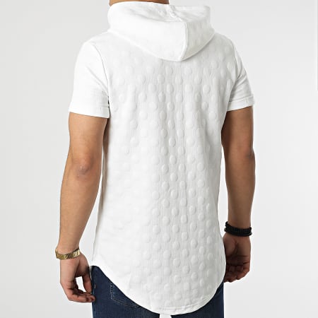 John H - Tee Shirt Capuche Oversize DD24 Blanc