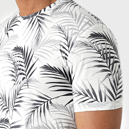 LBO - Camiseta oversize estampada con solapa 2144 Tropical Blanca