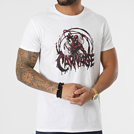 Spiderman - Spider-Man -Tee Shirt Venom Carnage Blanc
