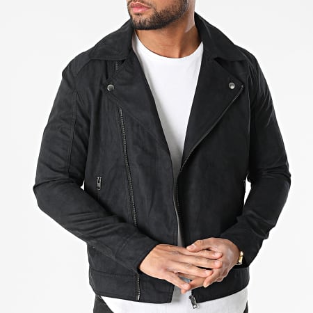 Jack And Jones - Chaqueta con cremallera de ante Nolan Negra