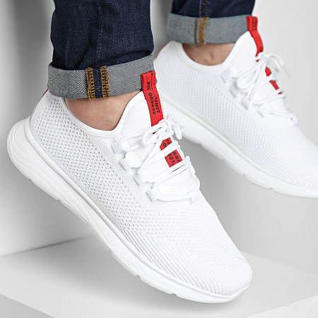 LBO - Sneaker alte a strisce rosse 2233 Bianco