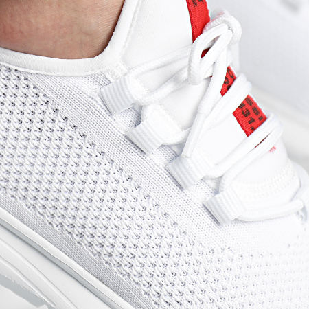 LBO - Sneaker alte a strisce rosse 2233 Bianco