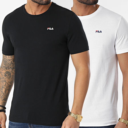 Fila - Lote de 2 camisetas Brod FAM0083 Blanco Negro