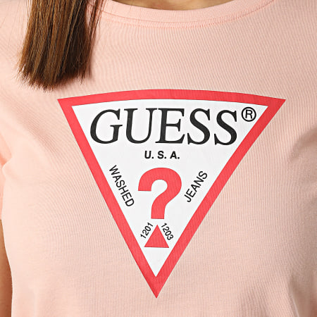 Guess - Tee Shirt Femme W1YI1B Saumon