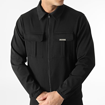 Uniplay - MK-18 Conjunto de chaqueta negra con cremallera y pantalón jogger