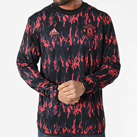 Adidas Sportswear - Sweat Crewneck Manchester United H63945 Bleu Marine Noir Corail