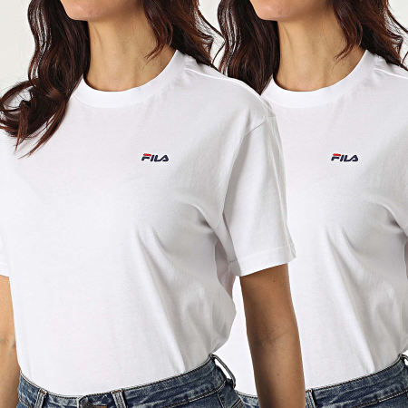 Fila - Lote de 2 camisetas blancas Bari de mujer