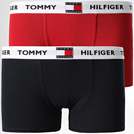 Tommy Hilfiger - Lote de 2 calzoncillos bóxer para niños 0289 Negro Rojo