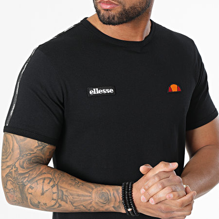 Ellesse - Tee Shirt Oversize A Bandes Fedora Noir