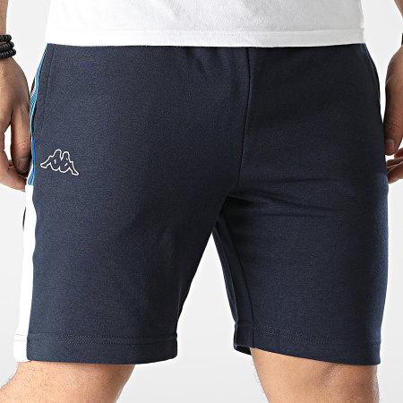 Kappa - Pantaloncini da jogging blu navy con logo Iono a righe 36173IW