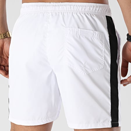 LBO - Shorts de baño con rayas 0118 Blanco