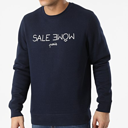 Sale Môme Paris - Punition Sudadera cuello redondo Azul marino Blanco