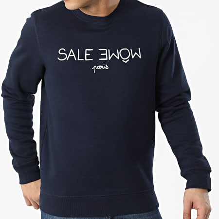 Sale Môme Paris - Felpa girocollo blu navy bianco