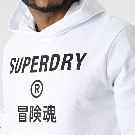 Superdry - Sweat Capuche Code Core Sport M2011899A Blanc