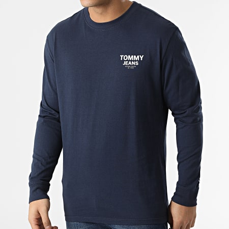 Tommy Jeans - Tee Shirt Manches Longues Tape 2792 Bleu Marine