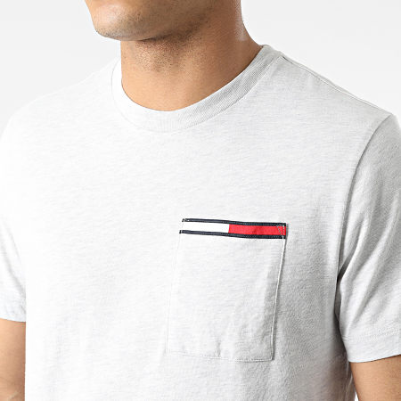Tommy Jeans - Tee Shirt Poche Essential Flag 3063 Gris Chiné