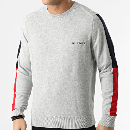 Tommy Hilfiger - Pull A Bandes Sleeve Colourblock 2811 Gris Chiné