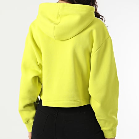Adidas Originals - Sudadera de mujer con capucha y rayas HC7532 Verde fluorescente