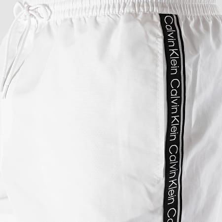 Calvin Klein - Short De Bain A Bandes 0699 Blanc