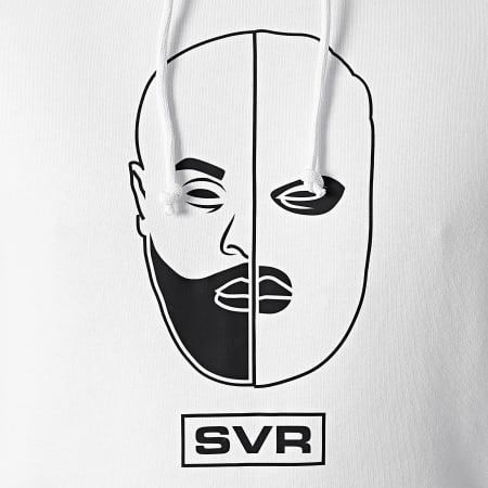 SVR - Felpa con cappuccio Faces Bianco Nero